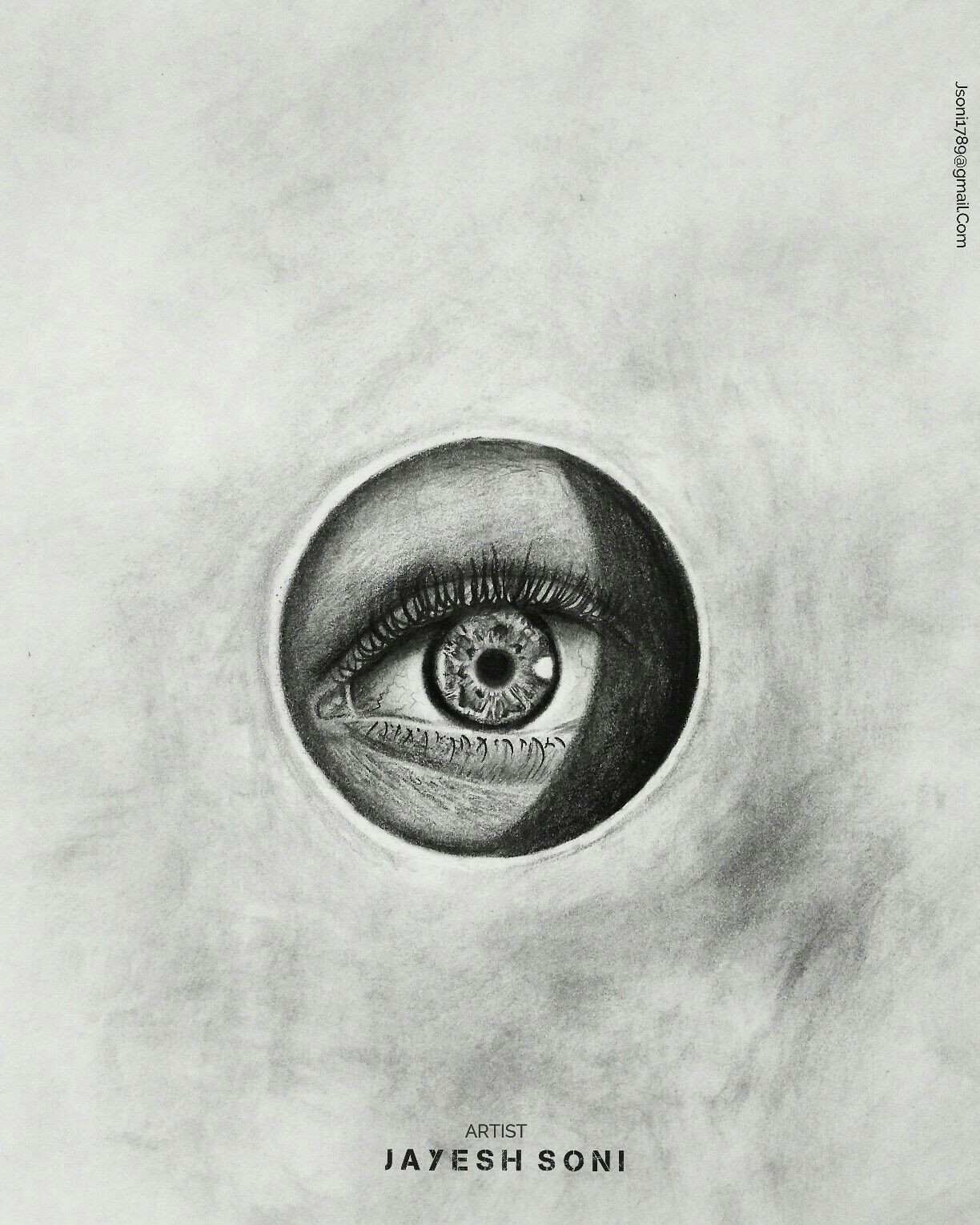 Drawing Mediums Title Realistic Eye Medium Charcoal Size A4 Art by Jayesh