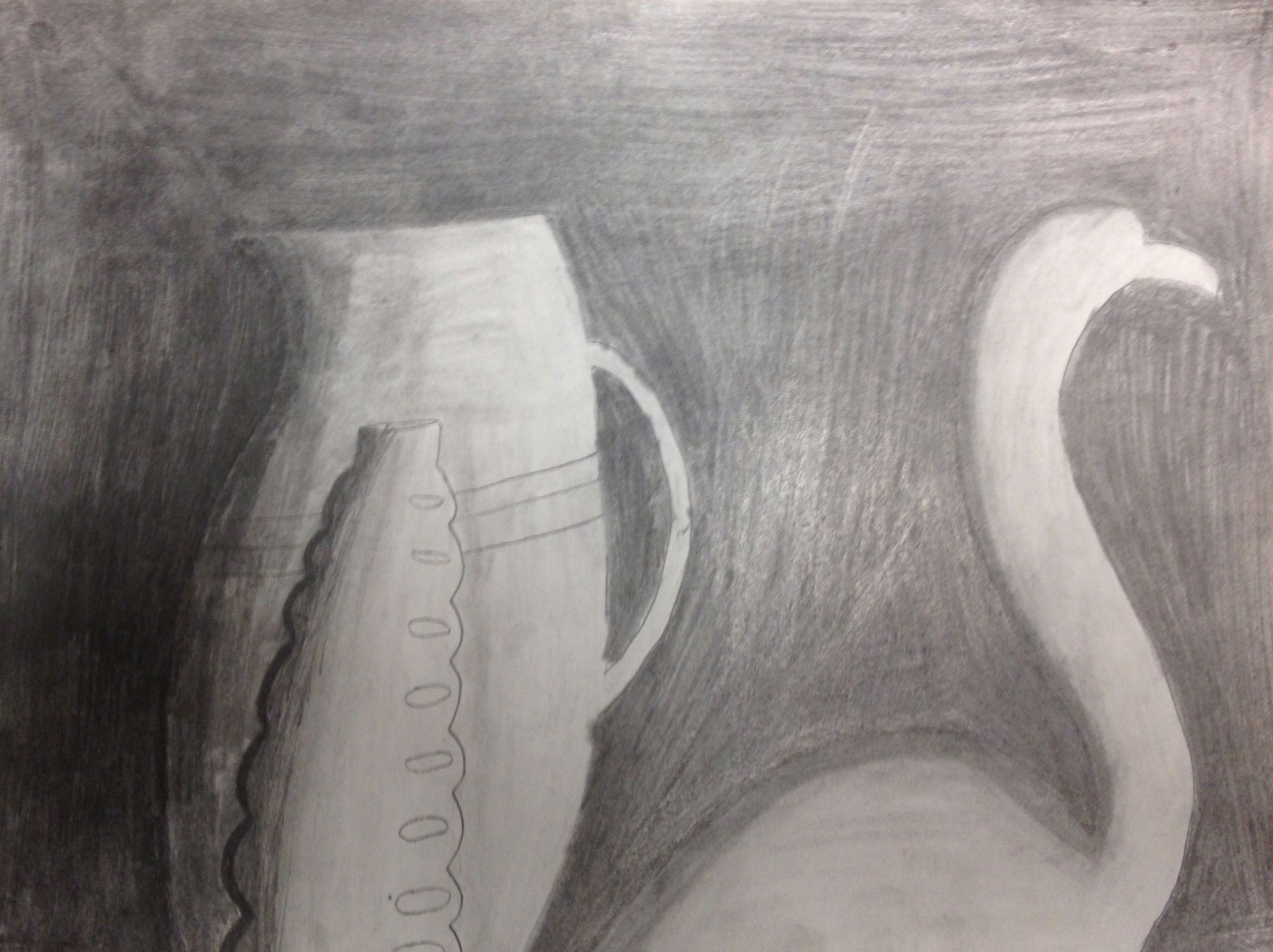 for this project we drew multiple objects from a table we used shading to make