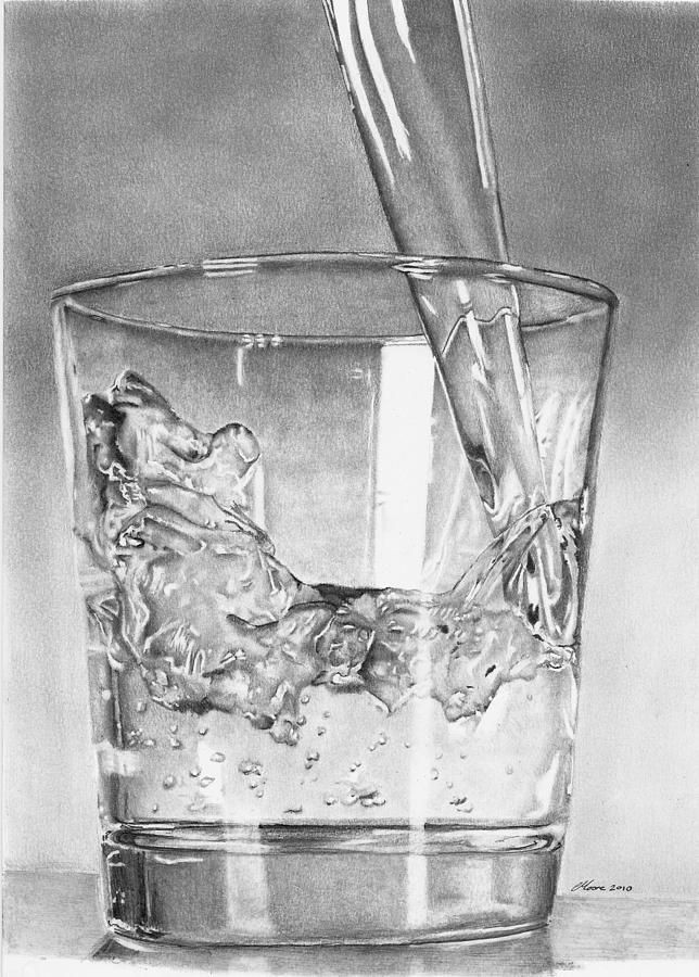 glass of water drawing