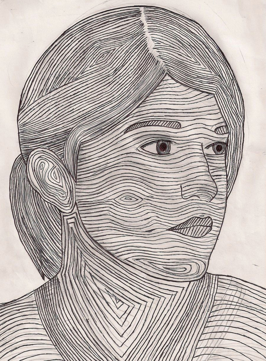 self portrait and contour lines