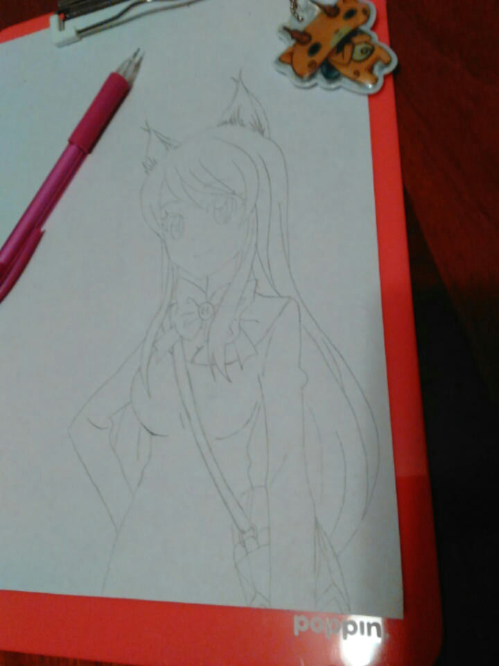 anime neko cat girl sketch updated by thepinkest