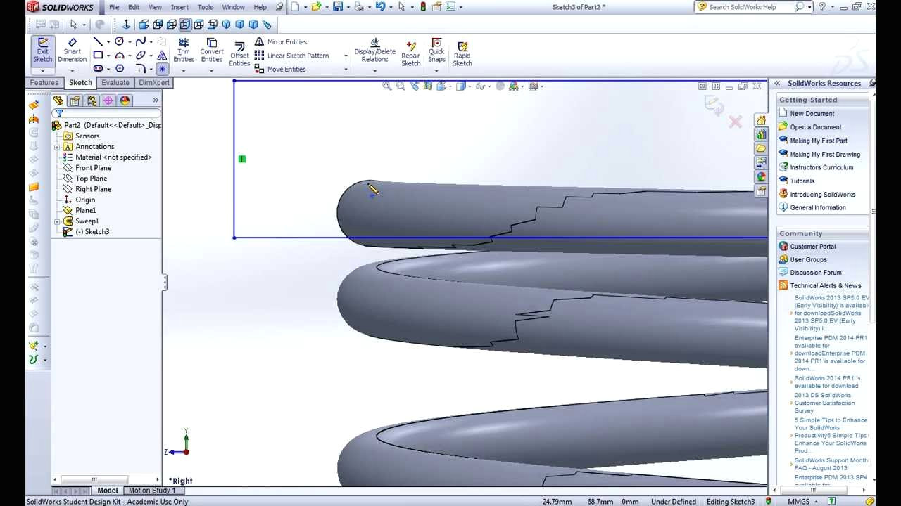 how to make a compression spring on solid works