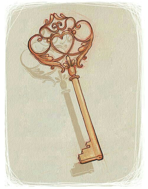 heart key 3d drawing