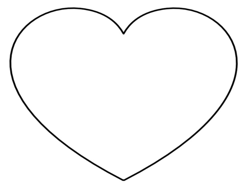 x extra large heart on single page landscape orientation perfect as an applique or craft stencil