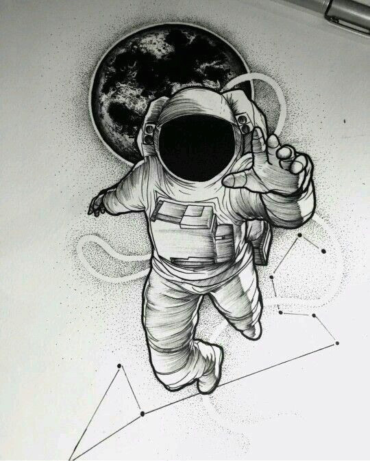 Drawing Of A Cartoon astronaut Instagram is Frxncis Spaced Out Tattoos astronaut Tattoo