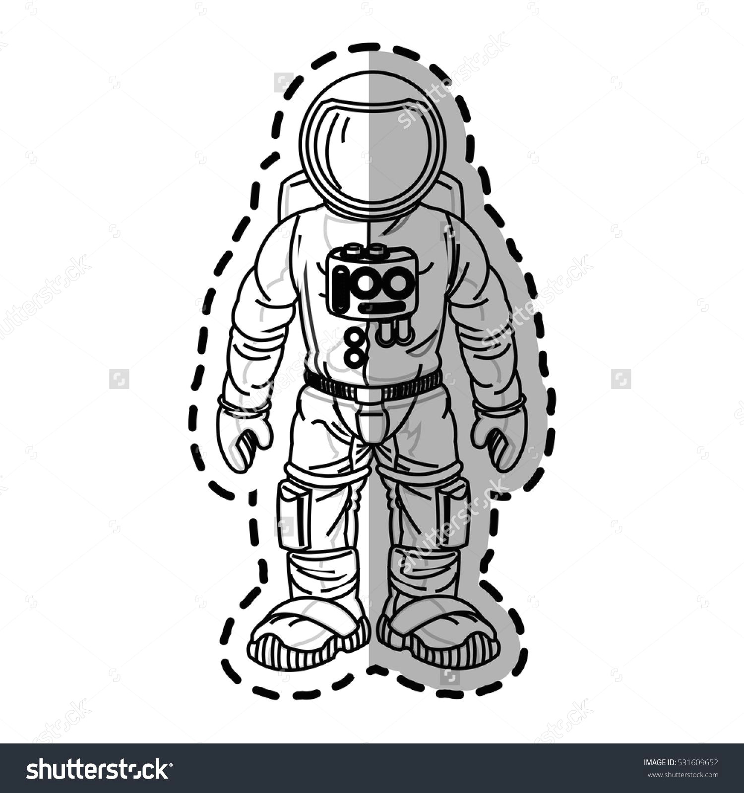 isolated astronaut cartoon design