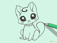 draw a cute cartoon cat