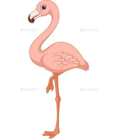 pink flamingo cs animal bird cartoon character clip art