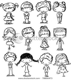 cartoon drawings of children