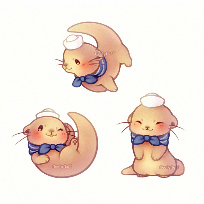 kawaii sailor otter cute animal drawings cute drawings kawaii drawings cute creatures