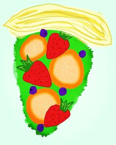 fruit pizza art fruit healthy junkfood yum eat dinner lunch tasty digitalart painting drawing brush creative food