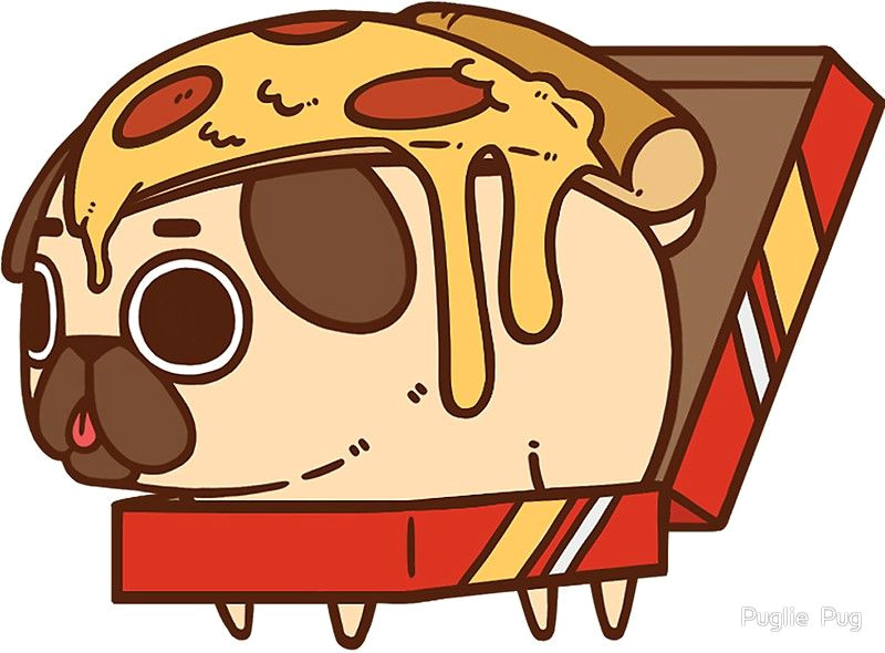 puglie pizza stickers by puglie pug redbubble