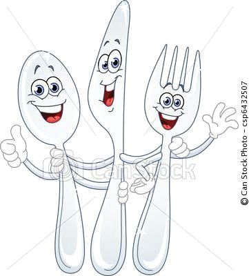 vector spoon knife and fork cartoon spoon knife knife and fork cupcake drawing