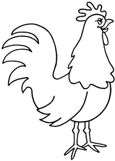 images for rooster drawings outline