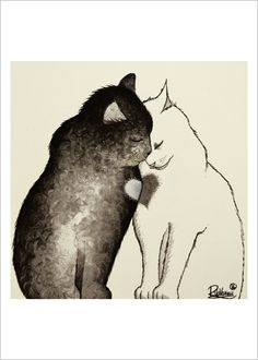 two cats one heart by raphaelvavasseur on etsy i love cats cute cats cat
