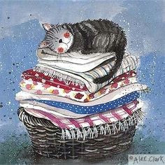 cat tea towel by alex clark art laundry basket is made from cotton and gorgeousness perfect gifts for cat lovers at tattypuss