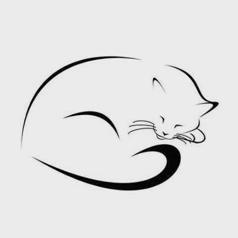 a sleeping cat s silhouette catsilhouette easy drawings pencil drawings abstract animals cat