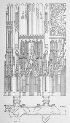 detail of the front elevation of the cathedral strasbourg gothic revival architecture cathedral architecture