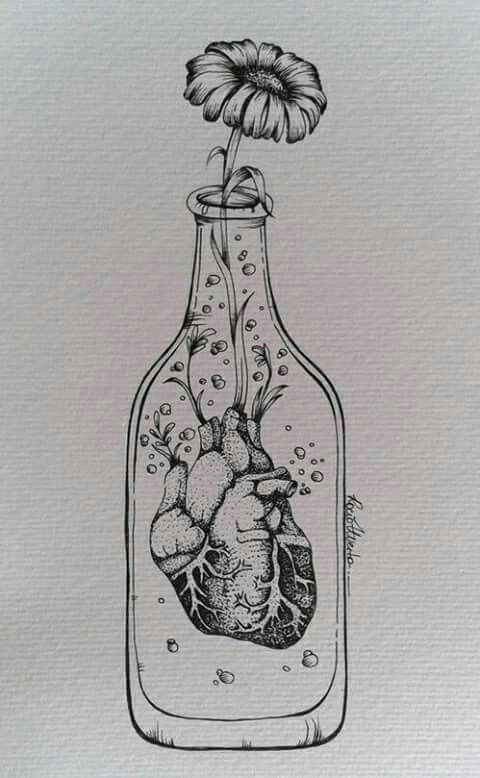 heart in a bottle tatoo