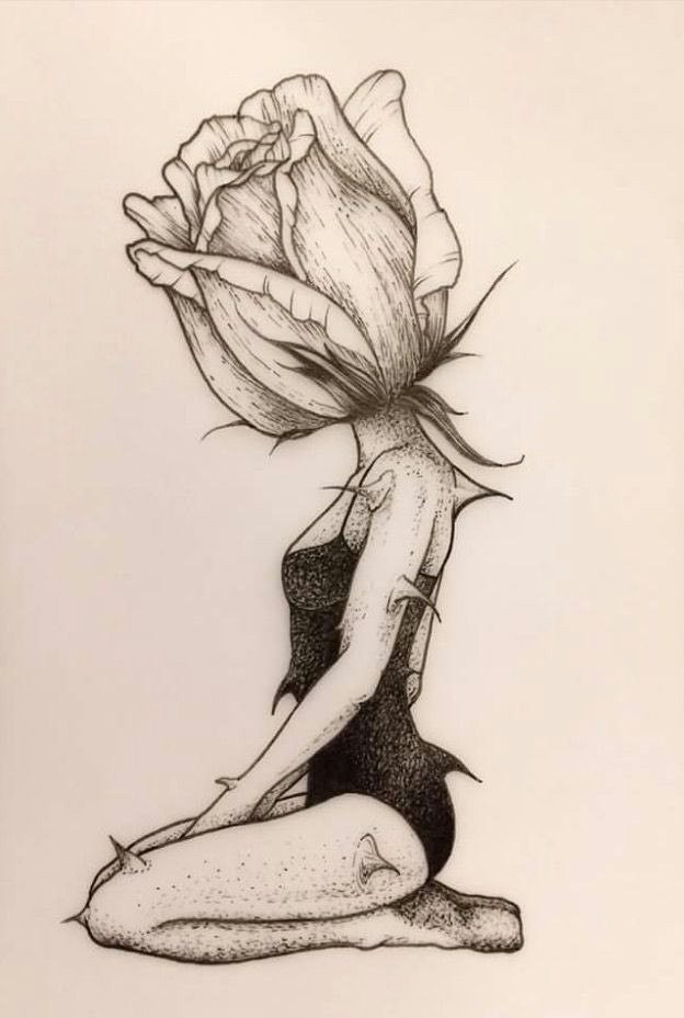 la bigotta illustration dark drawings cute drawings pencil drawings caption this rose