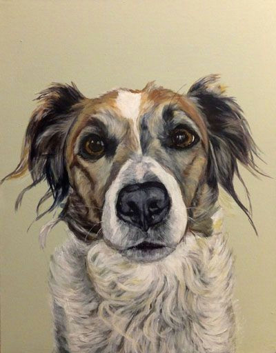 izzie acrylic on canvas bespoke dog portrait from barking madden dog portraits