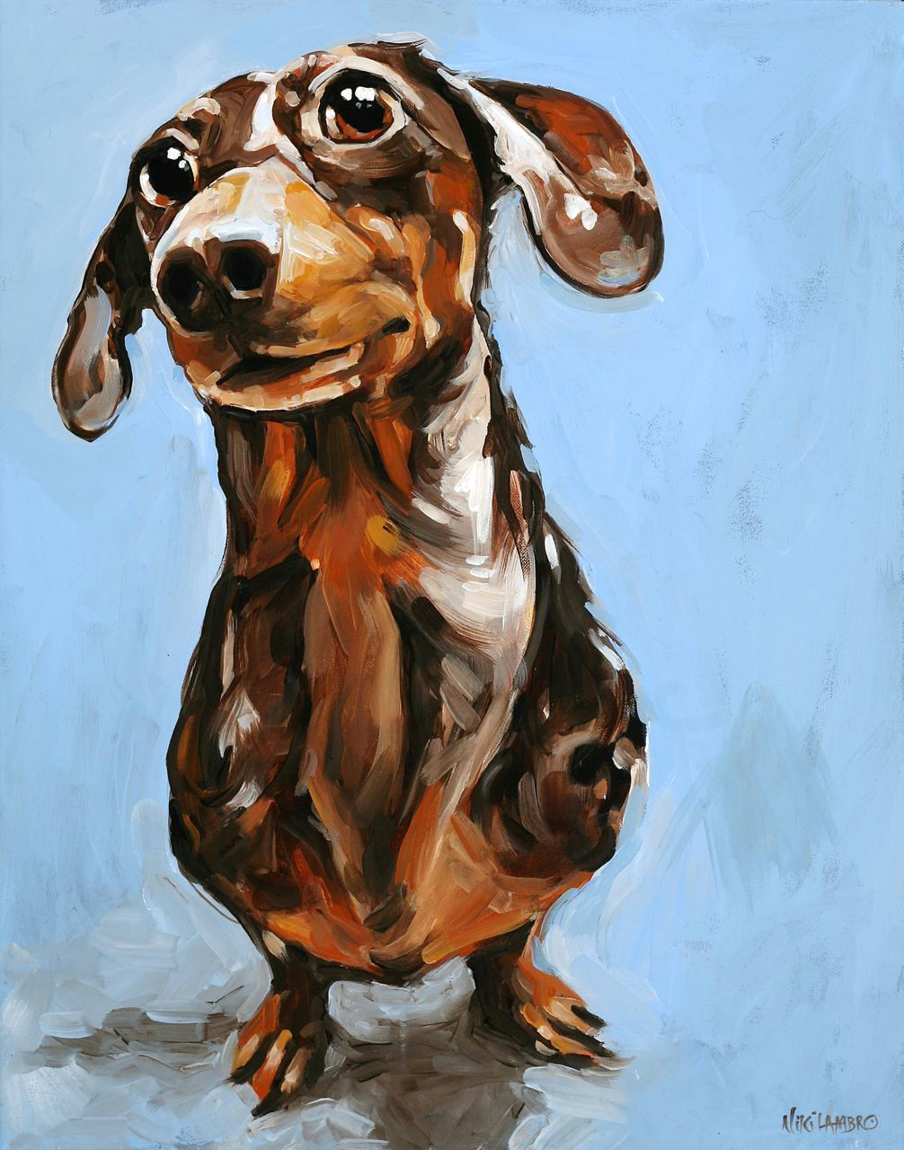dash acrylic painting on canvas weinerdog dogportrait petportrait dachshund