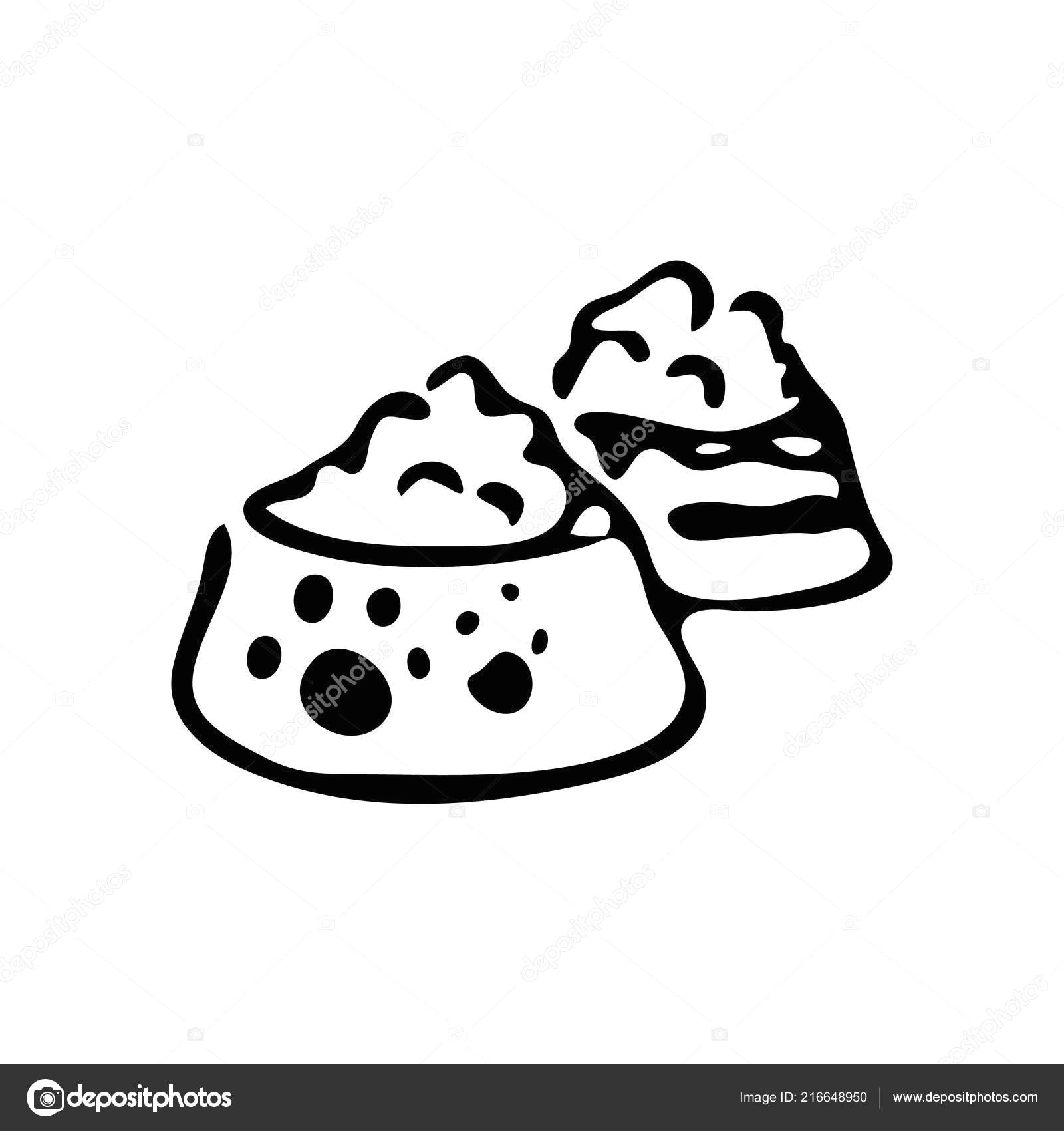 hand drawn dog bowls for feed doodle sketch pets icon decoration element isolated on white background vector illustration vektor od frozenbunn