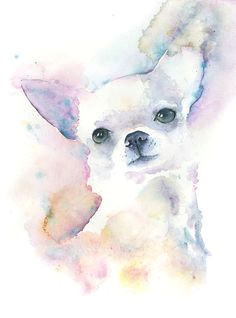 chihuahua dog painting chihuahua art print pet portrait watercolor animals watercolor art