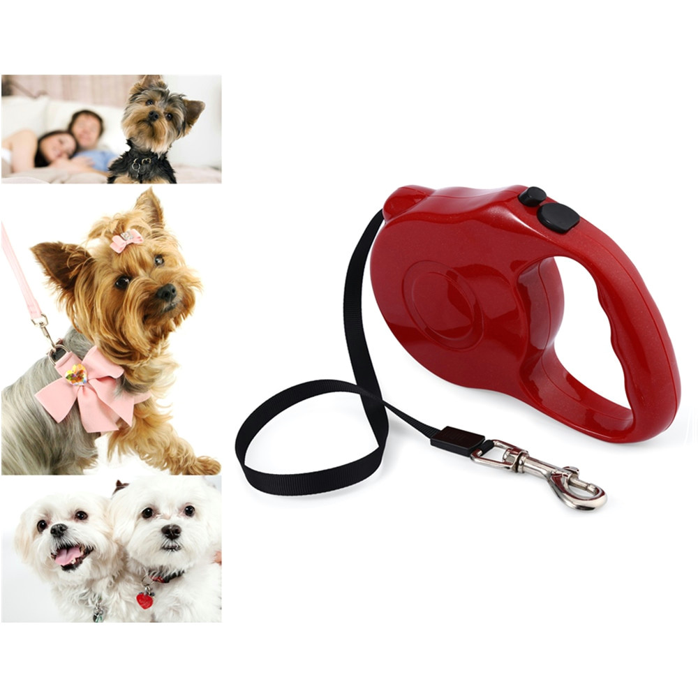5m 3m retractable dog leash lead one handed lock training pet puppy walking nylon leashes adjustable dog collar for dogs cats in leashes from home garden