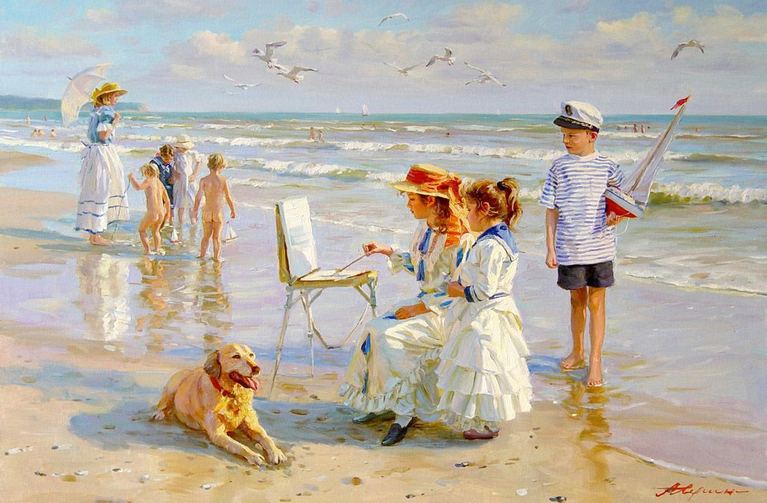 alexander averin beautiful paintings beach paintings seascape paintings beautiful drawings painting art