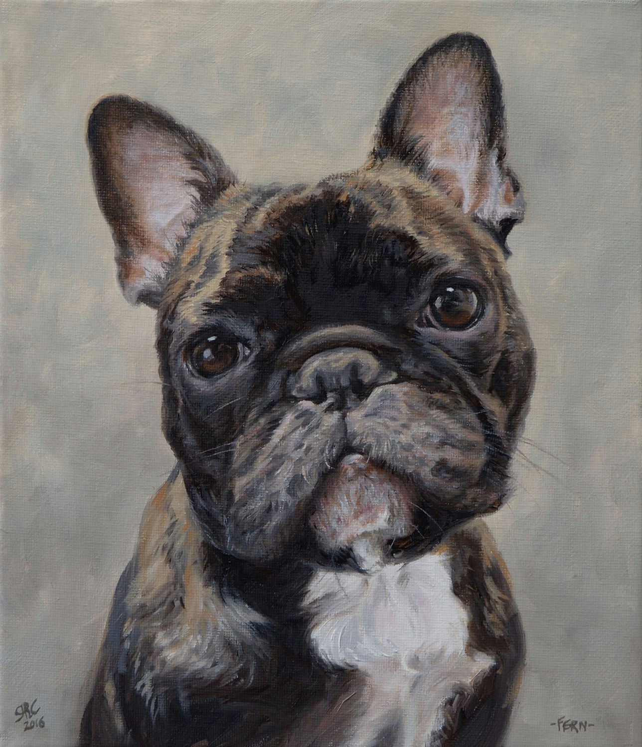 dog portrait painting of fern 10x12ins dogs cute pet portrait frenchbulldog art pet painting