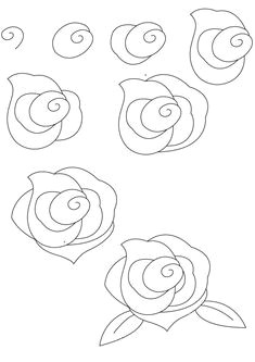 how to draw a rose step by step