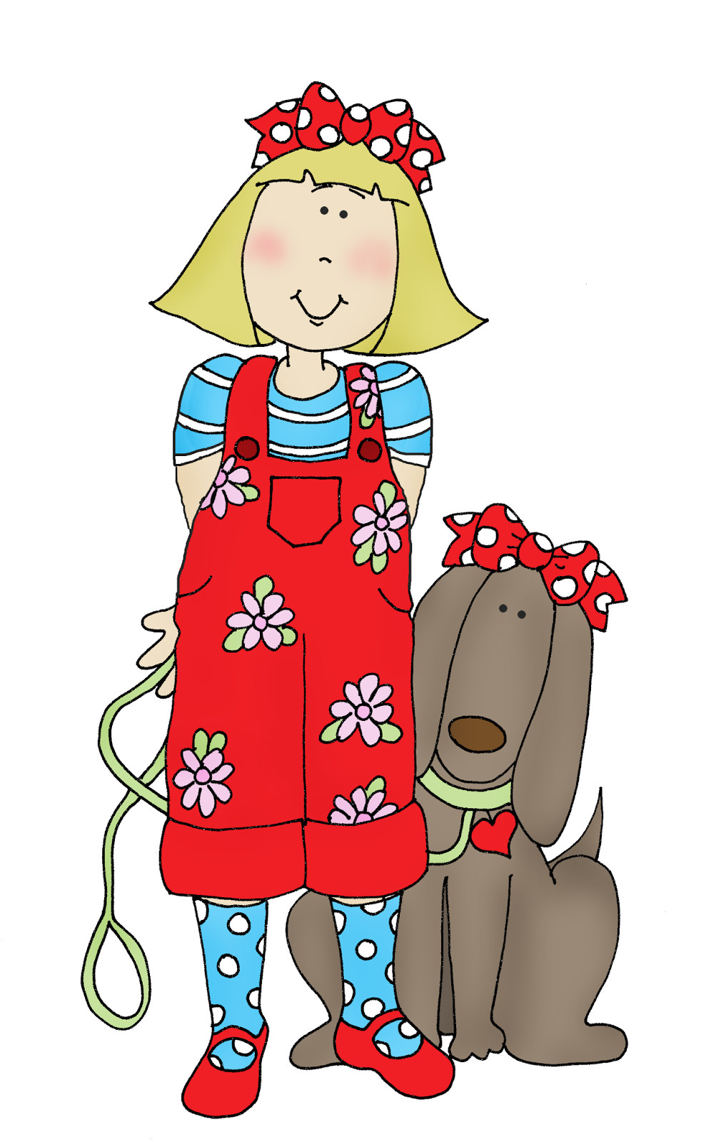 a girl and her dog dog illustration sketch 2 drawing for kids digi