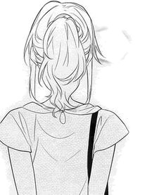 anime manga girl back view