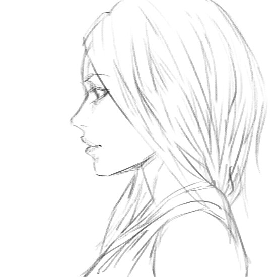 girl side view sketch by bunsyo on deviantart