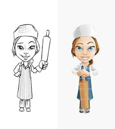 female chef cartoon character