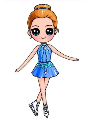 chibi girl a time to go ice skating cute kawaii drawings kawaii doodles kawaii art disney