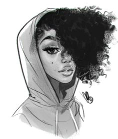 drawn curl beautiful hair in black girl with curly hair drawing collection clipartxtras