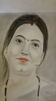 dr jyoti kumari bhagalpur color pencil drawing of indian woman by artist akshay kumar 373