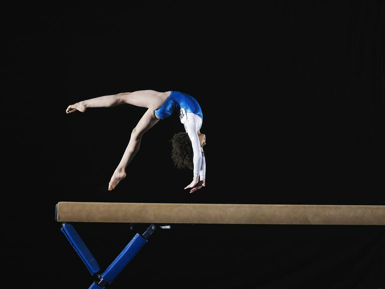 gymnast on the balance beam