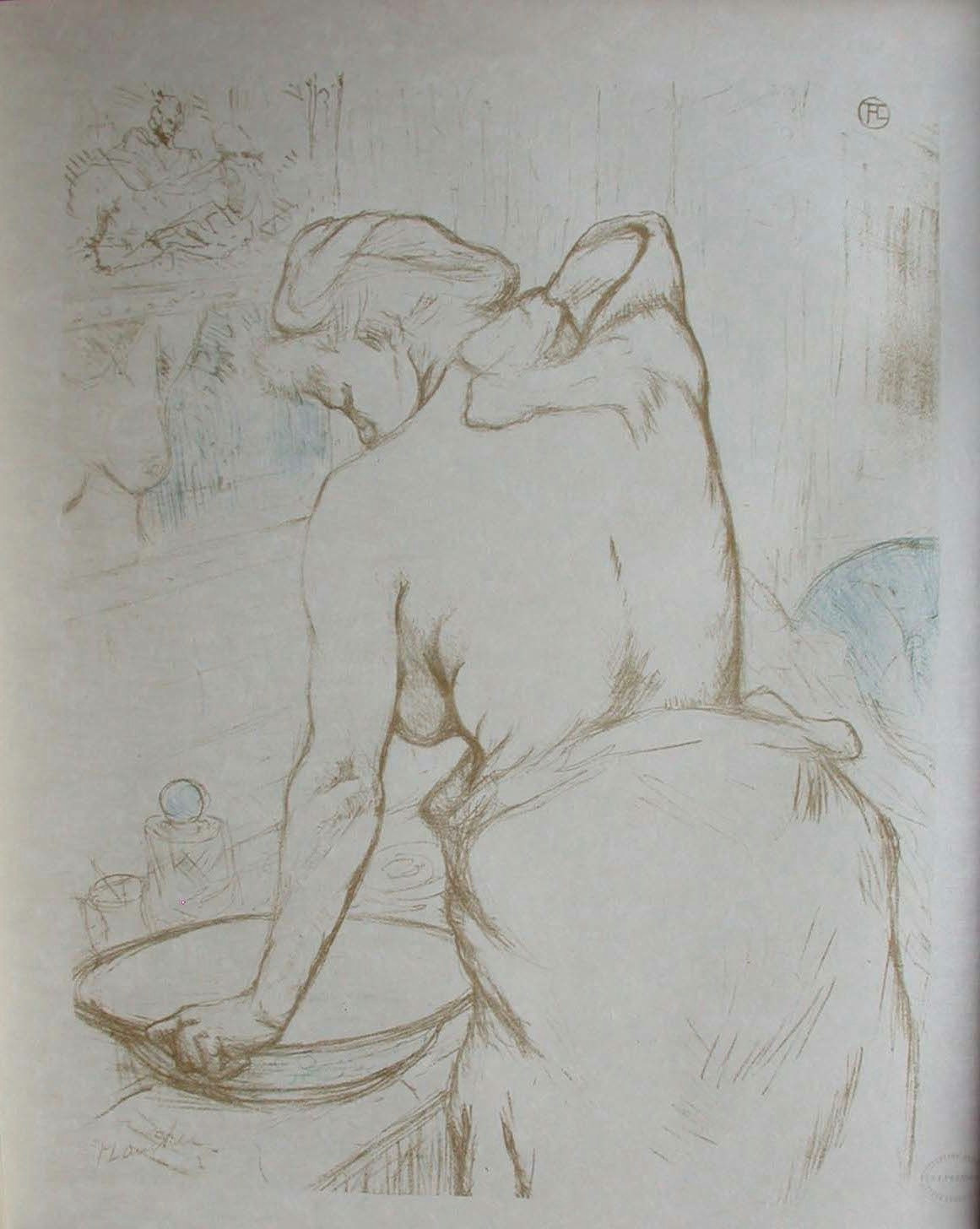 woman washing herself elles series artist henri toulouse lautrec origin france 1990 23 x 19 in 58 x 48 cm 1 out of 11 lithographs from