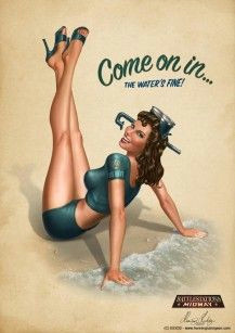 battlestations subgirl600 845 pin up vintage vintage art vintage posters vintage beauty