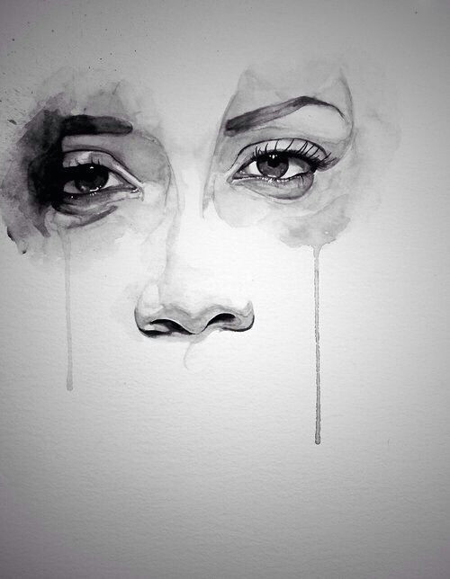 crying girl drawing cry drawing drawing tears watercolor eyes watercolor painting