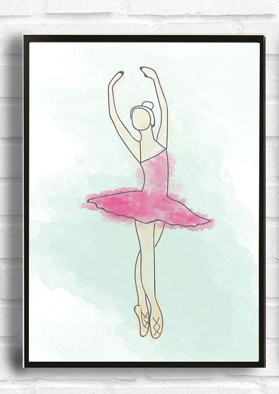 10 off type the code 10off ballerina watercolor art print ballet dancer wall art wall decor girl room decor nursery decor diy wall art