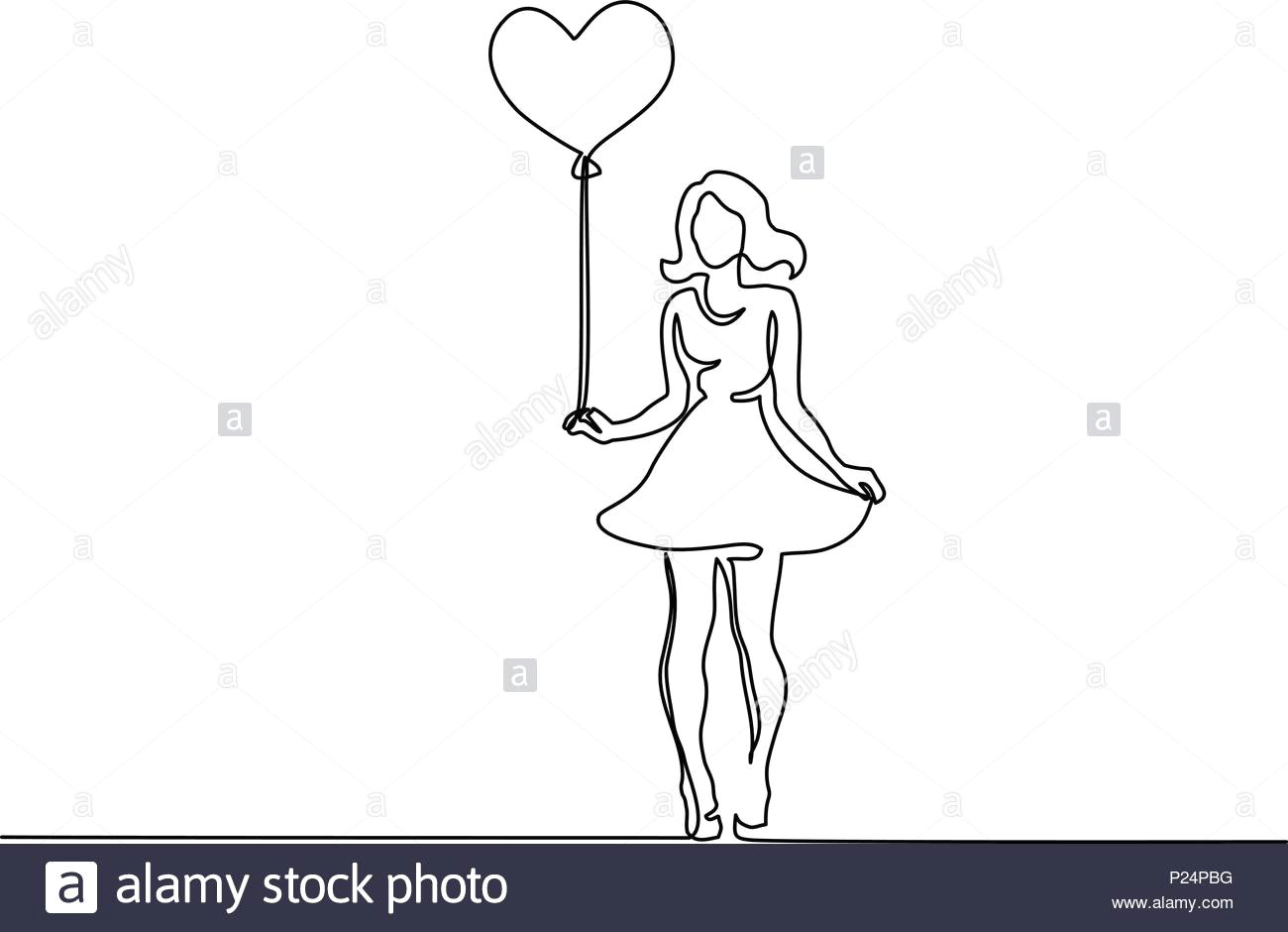 beautiful young woman holding balloon heart stock image