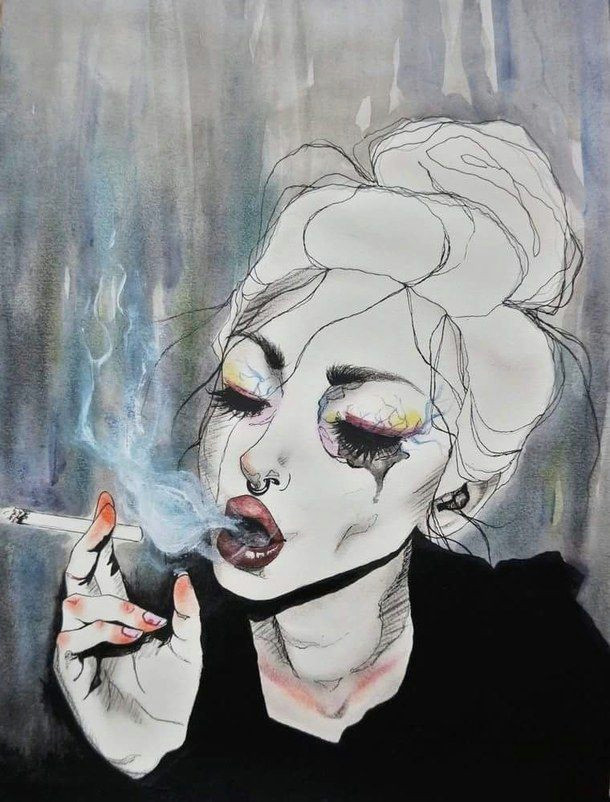 pale grunge boho grunge real real cigarette drawing cigarette girl beauty