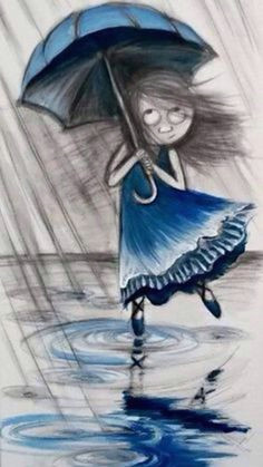 rain umbrella art umbrella painting under my umbrella umbrella cartoon walking in