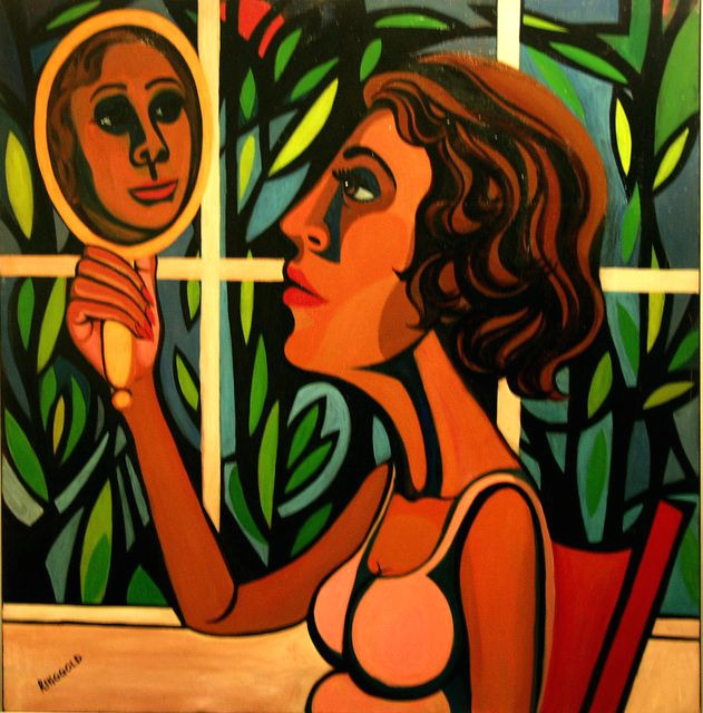 faith ringgold american people series 16 woman looking in a mirror 1966 aca galleries