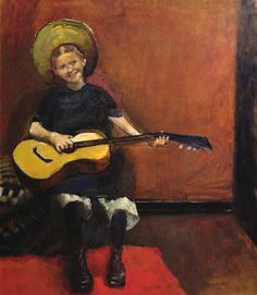 christian krohg girl with guitar 1888 art nouveau figure painting edvard