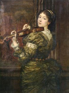 blanche lady lindsay playing the violin george frederic watts 1877
